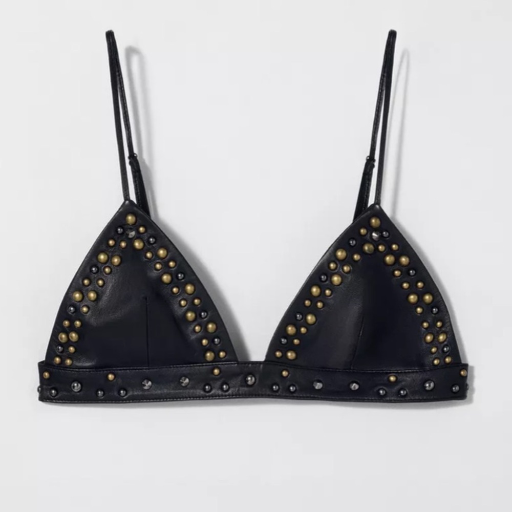 Leather Studded Bra Kate Moss X Zara